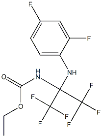 ethyl N-[1-(2,4-difluoroanilino)-2,2,2-trifluoro-1-(trifluoromethyl)ethyl]carbamate Struktur