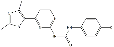 N-(4-chlorophenyl)-N'-[4-(2,4-dimethyl-1,3-thiazol-5-yl)pyrimidin-2-yl]urea Struktur