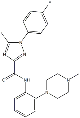 1-(4-fluorophenyl)-5-methyl-N-[2-(4-methylpiperazino)phenyl]-1H-1,2,4-triazole-3-carboxamide Struktur