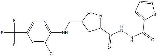 5-({[3-chloro-5-(trifluoromethyl)-2-pyridinyl]amino}methyl)-N'-(2-thienylcarbonyl)-4,5-dihydro-3-isoxazolecarbohydrazide Struktur