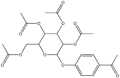 3,5-di(acetyloxy)-2-[(acetyloxy)methyl]-6-(4-acetylphenoxy)tetrahydro-2H-pyran-4-yl acetate Struktur