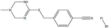 4-{[(5-methyl-1,4,5,6-tetrahydro-1,3,5-triazin-2-yl)thio]methyl}benzonitrile hydrobromide Struktur