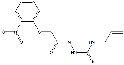 N1-allyl-2-{2-[(2-nitrophenyl)thio]acetyl}hydrazine-1-carbothioamide Struktur