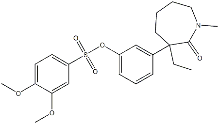 3-(3-ethyl-1-methyl-2-oxoazepan-3-yl)phenyl 3,4-dimethoxybenzene-1-sulfonate Struktur