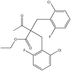 ethyl 2,2-bis(2-chloro-6-fluorobenzyl)-3-oxobutanoate Struktur