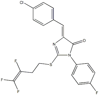 4-[(Z)-(4-chlorophenyl)methylidene]-1-(4-fluorophenyl)-2-[(3,4,4-trifluoro-3-butenyl)sulfanyl]-1H-imidazol-5-one Struktur