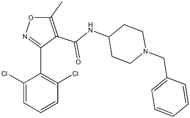 N4-(1-benzyl-4-piperidyl)-3-(2,6-dichlorophenyl)-5-methylisoxazole-4-carboxamide Struktur