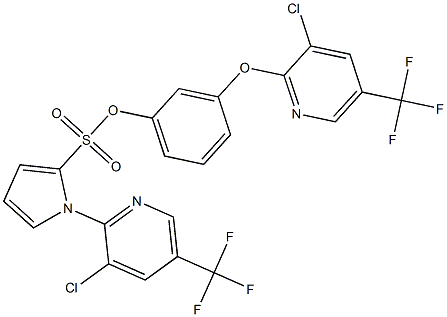 3-{[3-chloro-5-(trifluoromethyl)-2-pyridinyl]oxy}phenyl 1-[3-chloro-5-(trifluoromethyl)-2-pyridinyl]-1H-pyrrole-2-sulfonate Struktur