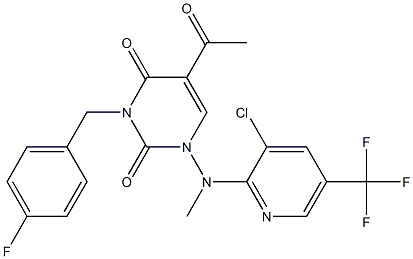 5-acetyl-1-[[3-chloro-5-(trifluoromethyl)-2-pyridinyl](methyl)amino]-3-(4-fluorobenzyl)-2,4(1H,3H)-pyrimidinedione Struktur