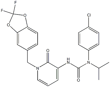 N-(4-chlorophenyl)-N'-{1-[(2,2-difluoro-1,3-benzodioxol-5-yl)methyl]-2-oxo-1,2-dihydro-3-pyridinyl}-N-isopropylurea Struktur