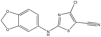 2-(1,3-benzodioxol-5-ylamino)-4-chloro-1,3-thiazole-5-carbonitrile Struktur