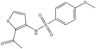 N1-(2-acetyl-3-thienyl)-4-methoxybenzene-1-sulfonamide Struktur