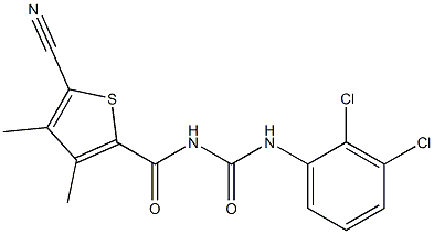 N-[(5-cyano-3,4-dimethyl-2-thienyl)carbonyl]-N'-(2,3-dichlorophenyl)urea Struktur