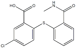 5-chloro-2-({2-[(methylamino)carbonyl]phenyl}thio)benzoic acid Struktur