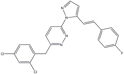 3-(2,4-dichlorobenzyl)-6-[5-(4-fluorostyryl)-1H-pyrazol-1-yl]pyridazine Struktur