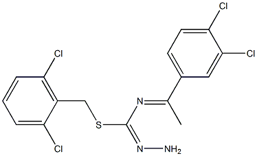 2,6-dichlorobenzyl N-[1-(3,4-dichlorophenyl)ethylidene]aminomethanehydrazonothioate Struktur