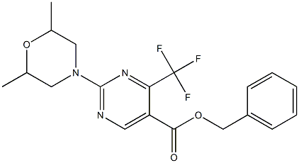 benzyl 2-(2,6-dimethylmorpholino)-4-(trifluoromethyl)pyrimidine-5-carboxylate Struktur