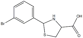 2-(3-bromophenyl)-1,3-thiazolane-4-carboxylic acid Struktur