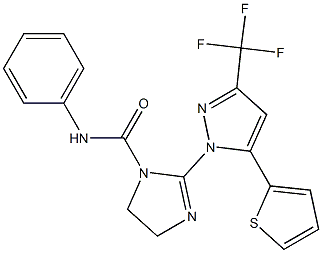 N1-phenyl-2-[5-(2-thienyl)-3-(trifluoromethyl)-1H-pyrazol-1-yl]-4,5-dihydro -1H-imidazole-1-carboxamide Struktur