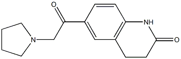 6-(2-tetrahydro-1H-pyrrol-1-ylacetyl)-1,2,3,4-tetrahydroquinolin-2-one Struktur