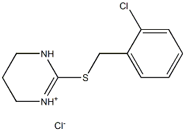 2-[(2-chlorobenzyl)thio]-1,4,5,6-tetrahydropyrimidin-3-ium chloride Struktur