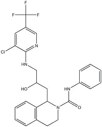 1-(3-{[3-chloro-5-(trifluoromethyl)-2-pyridinyl]amino}-2-hydroxypropyl)-N-phenyl-3,4-dihydro-2(1H)-isoquinolinecarboxamide Struktur