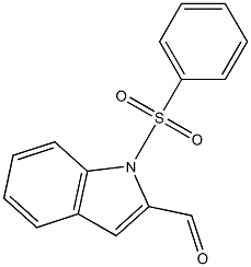 (E)-2-(1-phenylsulphonylindol-2-yl)carbaldehyde Struktur