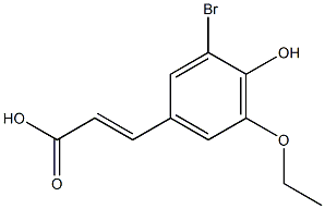 (E)-3-(3-bromo-5-ethoxy-4-hydroxyphenyl)acrylic acid Struktur