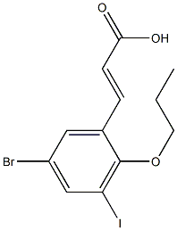 (E)-3-(5-bromo-3-iodo-2-propoxyphenyl)acrylic acid Struktur