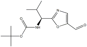 (S)-tert-butyl 1-(5-formyloxazol-2-yl)-2-methylpropylcarbamate Struktur