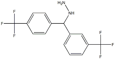 1-((3-(trifluoromethyl)phenyl)(4-(trifluoromethyl)phenyl)methyl)hydrazine Struktur