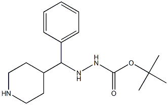 1-(phenyl(piperidin-4-yl)methyl)-2-tBoc-hydrazine Struktur