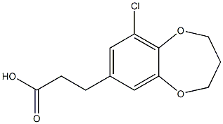 3-(6-chloro-3,4-dihydro-2H-benzo[b][1,4]dioxepin-8-yl)propanoic acid Struktur