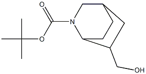 endo-6-hydroxymethyl-2-aza-bicyclo[2.2.2]octane-2-carboxylic acid tert-butyl ester Struktur