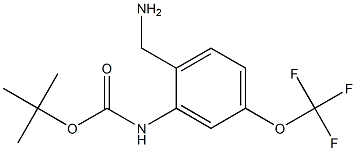 tert-butyl 2-(aminomethyl)-5-(trifluoromethoxy)phenylcarbamate Struktur