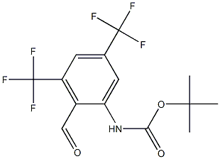 tert-butyl 2-formyl-3,5-bis(trifluoromethyl)phenylcarbamate Struktur