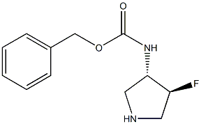 trans-(4-Fluoro-pyrrolidin-3-yl)-carbamic acid benzyl ester Struktur