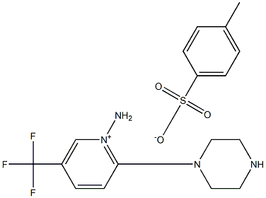 1-Amino-2-piperazin-1-yl-5-(trifluoromethyl)pyridinium 4-methylbenzenesulphonate Struktur