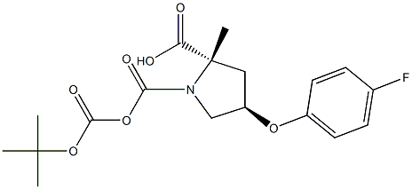 (2S,4R)-1-Boc-2-methyl4-(4-fluorophenoxy)pyrrolidine-1,2-dicarboxylate Struktur