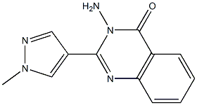 3-amino-2-(1-methyl-1H-pyrazol-4-yl)quinazolin-4(3H)-one Struktur