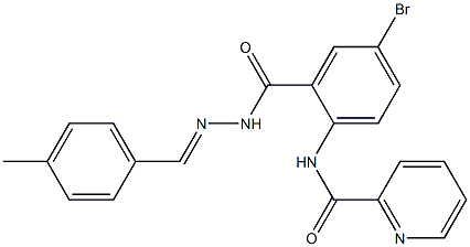 Pyridine-2-carboxylic acid [4-bromo-2-(4-methyl-benzylidene-hydrazinocarbonyl)-phenyl]-amide Struktur