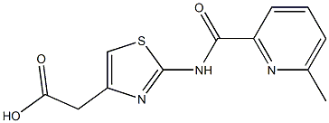 (2-{[(6-methylpyridin-2-yl)carbonyl]amino}-1,3-thiazol-4-yl)acetic acid Struktur