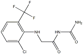 (2-{[2-chloro-6-(trifluoromethyl)phenyl]amino}acetyl)urea Struktur