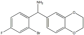 (2-bromo-4-fluorophenyl)(2,3-dihydro-1,4-benzodioxin-6-yl)methanamine Struktur