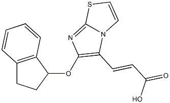 (2E)-3-[6-(2,3-dihydro-1H-inden-1-yloxy)imidazo[2,1-b][1,3]thiazol-5-yl]acrylic acid Struktur