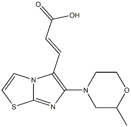 (2E)-3-[6-(2-methylmorpholin-4-yl)imidazo[2,1-b][1,3]thiazol-5-yl]acrylic acid Struktur