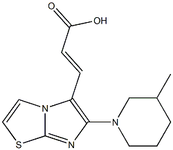 (2E)-3-[6-(3-methylpiperidin-1-yl)imidazo[2,1-b][1,3]thiazol-5-yl]acrylic acid Struktur