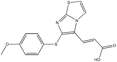 (2E)-3-{6-[(4-methoxyphenyl)thio]imidazo[2,1-b][1,3]thiazol-5-yl}acrylic acid Struktur