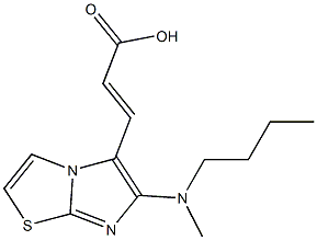 (2E)-3-{6-[butyl(methyl)amino]imidazo[2,1-b][1,3]thiazol-5-yl}acrylic acid Struktur