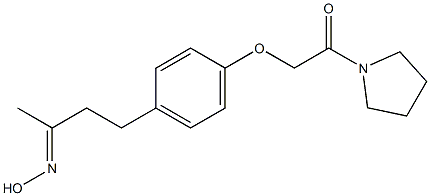 (2E)-4-[4-(2-oxo-2-pyrrolidin-1-ylethoxy)phenyl]butan-2-one oxime Struktur